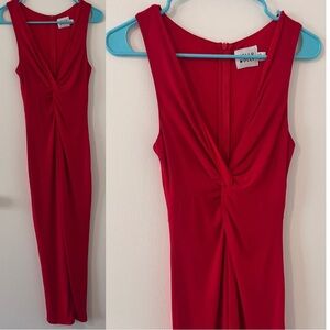 Hello Molly Vibrant Red Dress With Front Slit Size 2